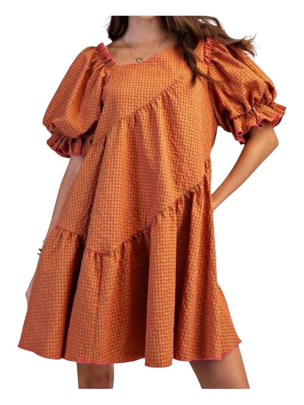EASEL Way Back Around Gingham Dress